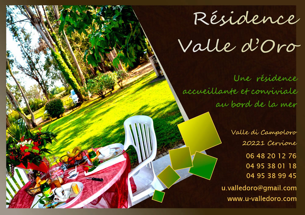 Location de vacances en Corse, U Valledoro, une résidence accueillante et conviviale au bord de la mer…